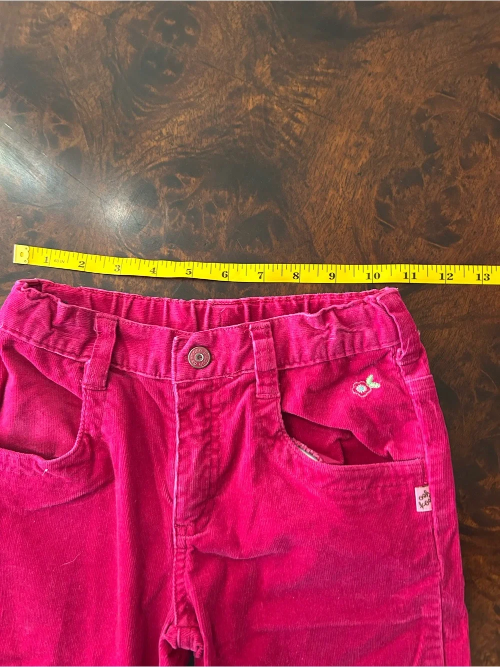 vintage OshKosh B'gosh fuchsia/bright pink corduroy flare embroidered pants 7